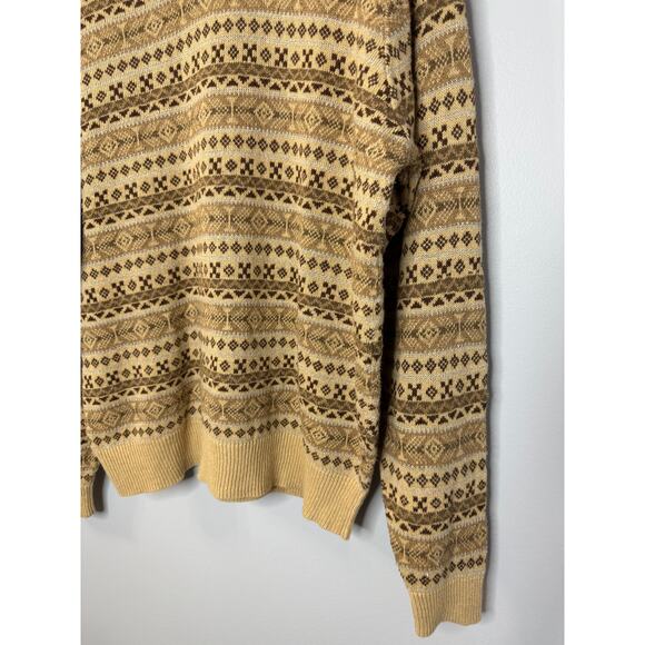 Polo Ralph Lauren Vintage 90’s Men’s Fair Isle Linen Silk Cotton Sweater Sz XL - Picture 3 of 13